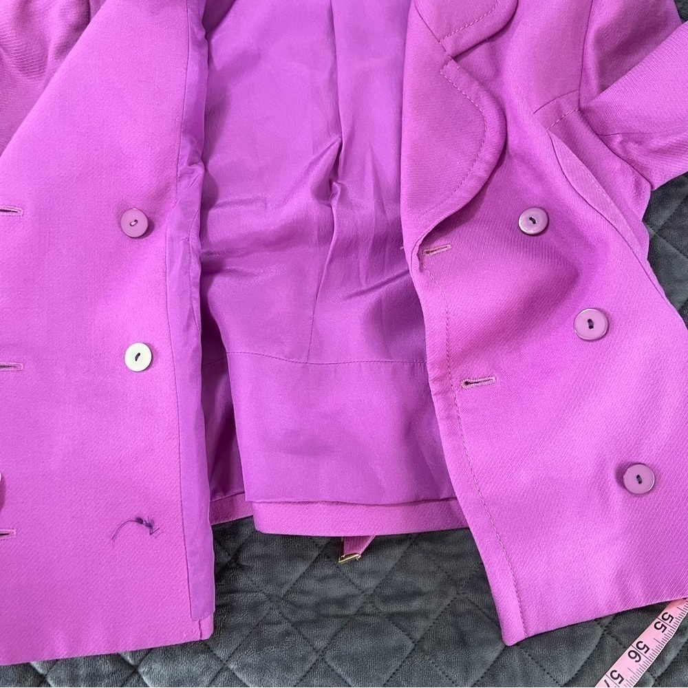 Valentino Boutique Blazer Vintage Size 10 Women Wool Purple Jacket Coat B29 - Picture 9 of 12